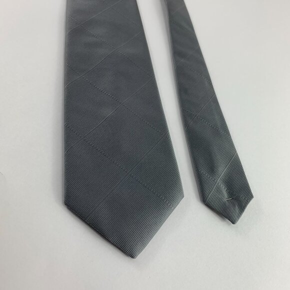 Roos Atkins / Pride of London Gray Solid Squares Men's Tie 4" x 55" Vintage NWT - Picture 2 of 4